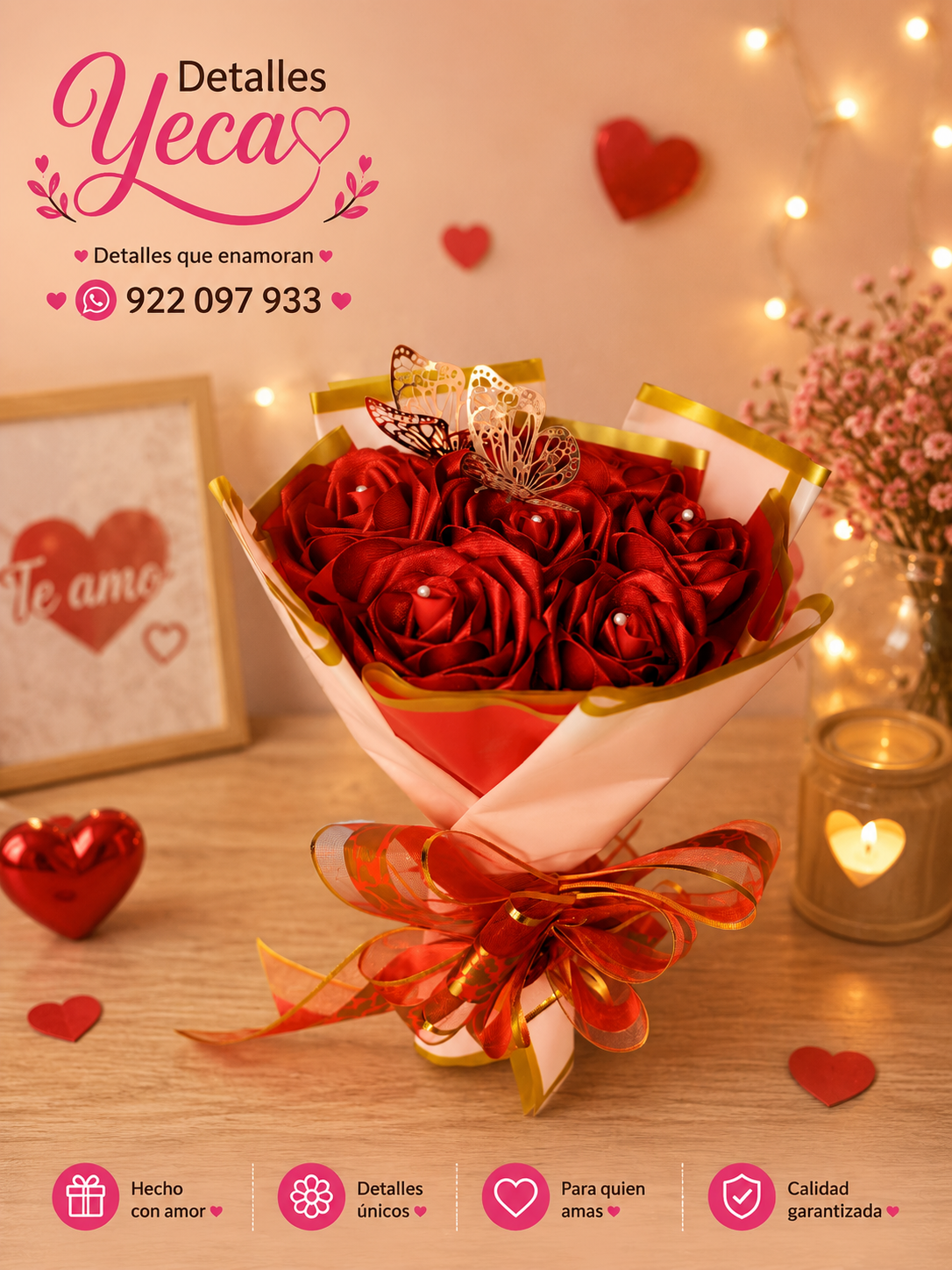 Bouquet de Rosas Rojas Eternas