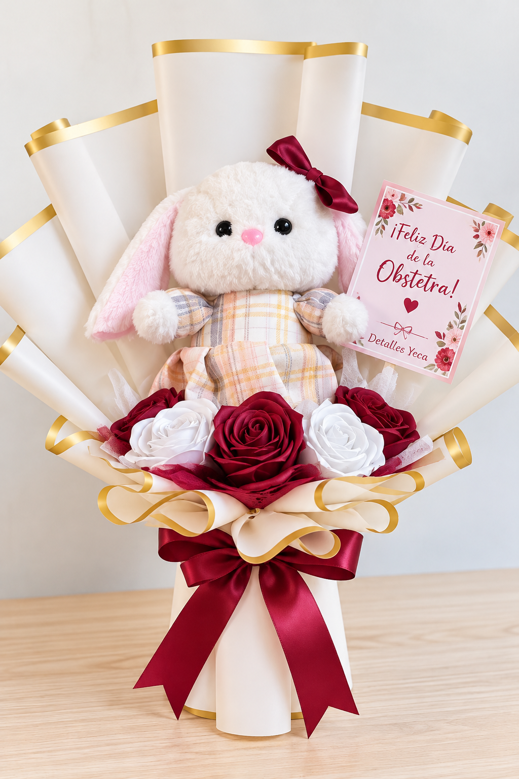 Ramo con peluche para tu obstetra favorita